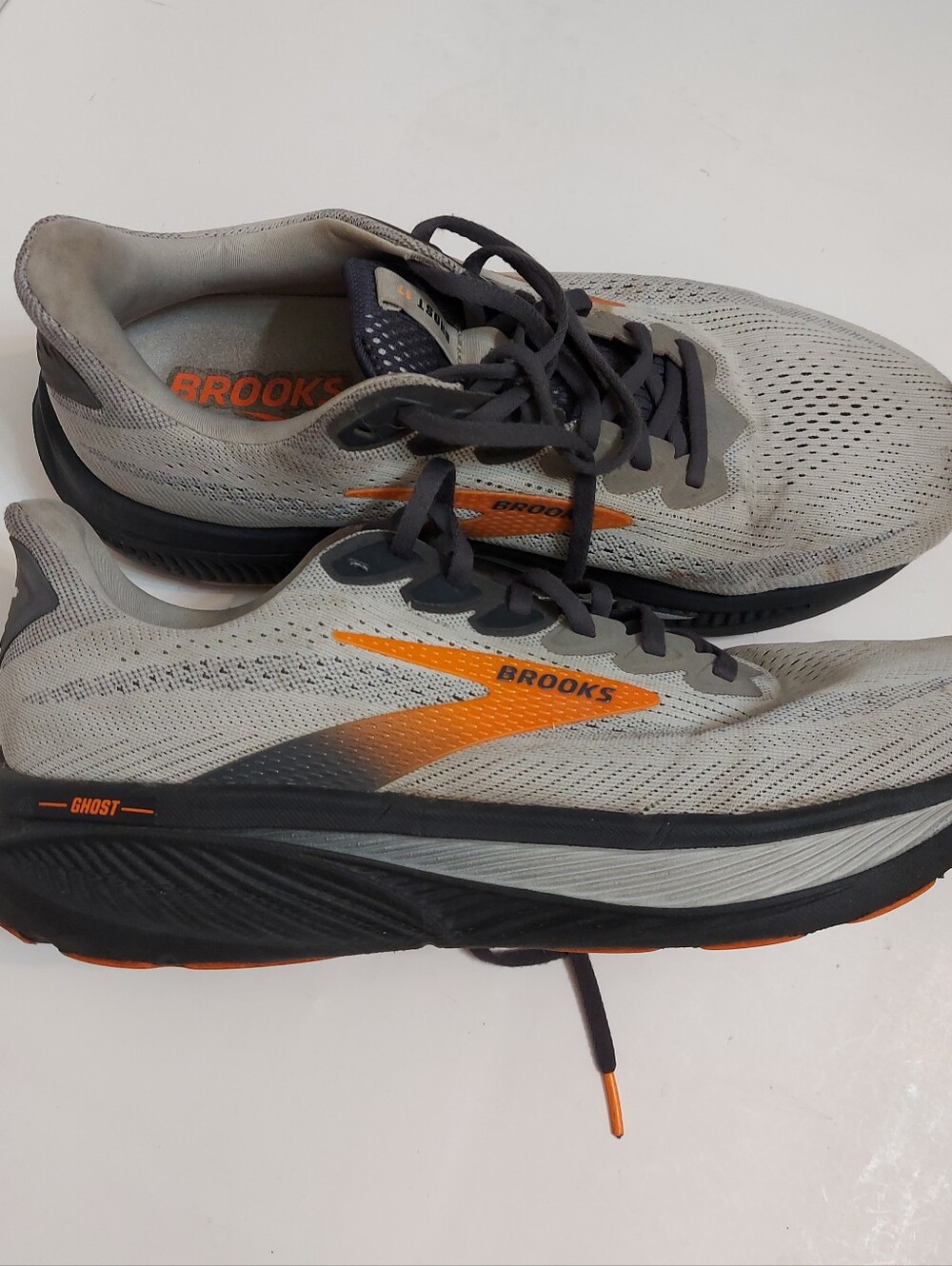 Brooks Ghost Men’s Running Swim-Style Shoe - Grey with Orange